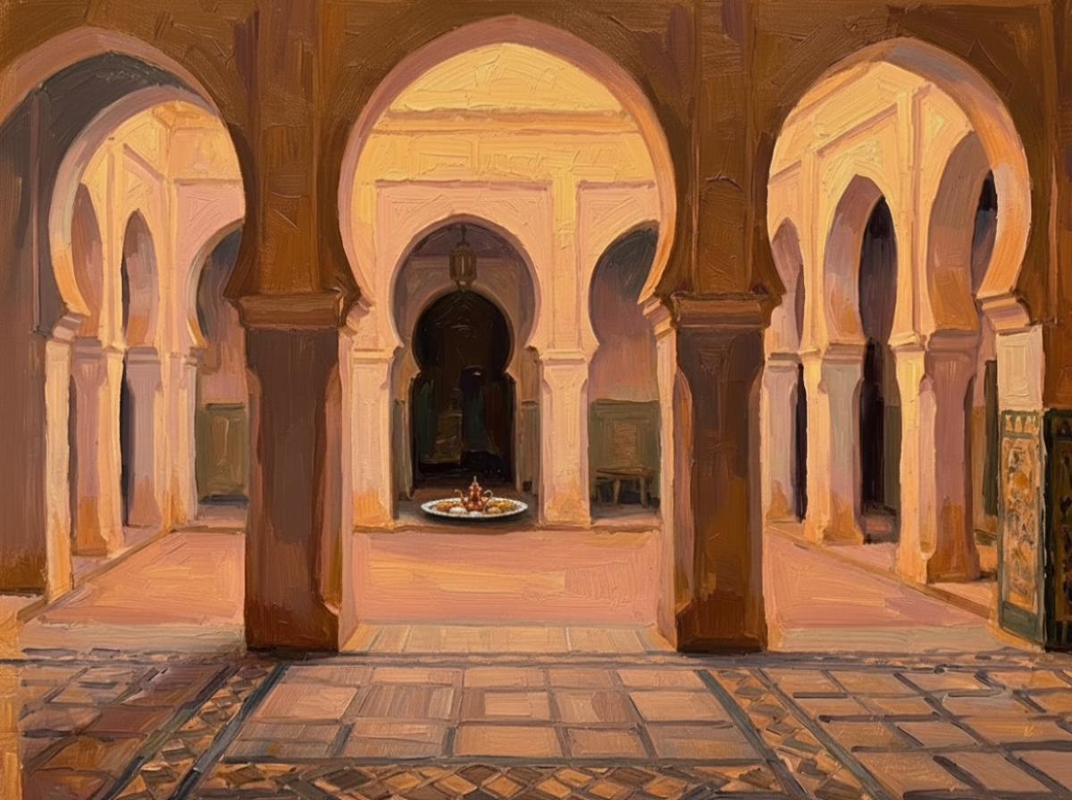 Café Oriental - Golden Hour Le patio dans le silence<br>Heure Dorée