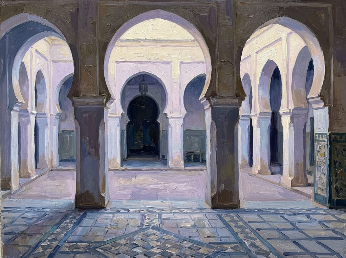 Café Oriental - Le crépuscule Le patio dans le silence<br>Au crépuscule