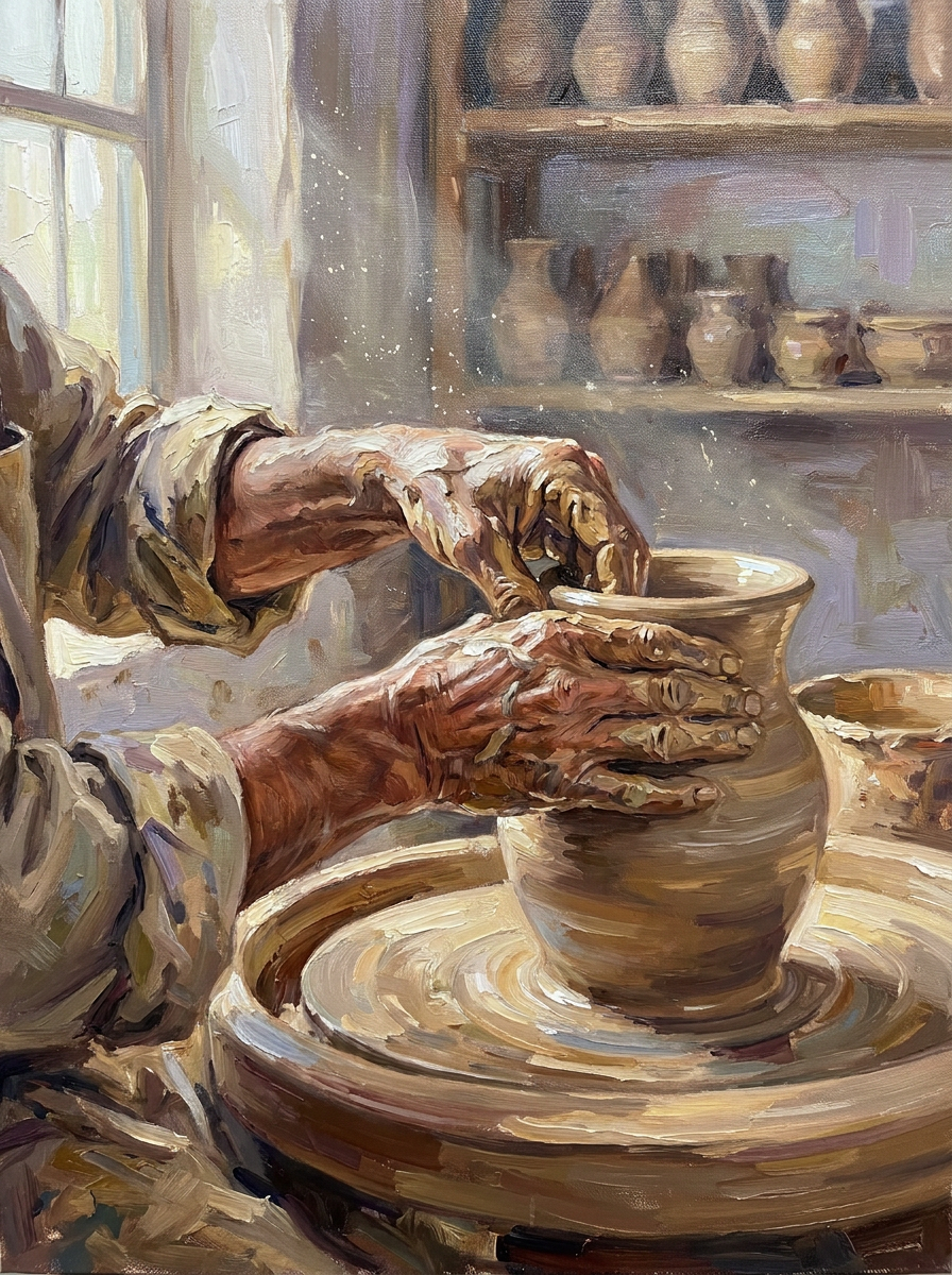 Le potier Les mains<br>Le potier
